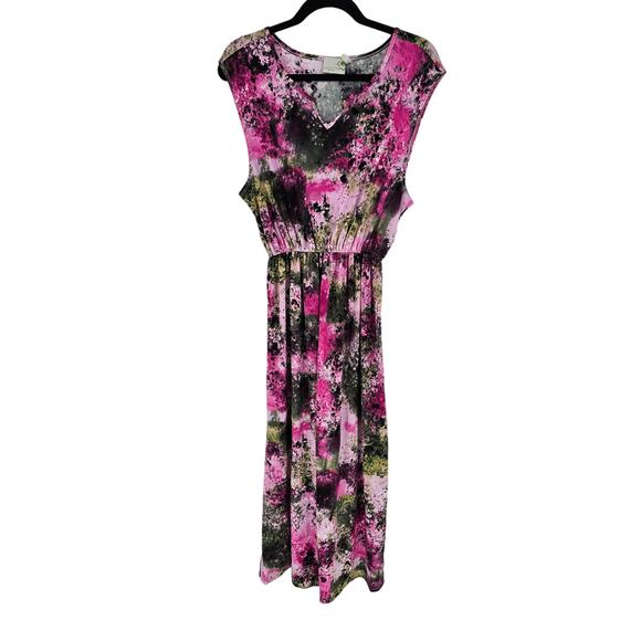 Sahalie Women's Multicolored Tie Dye Sleeveless Fit & Flare Maxi Dress Size M - Picture 1 of 5